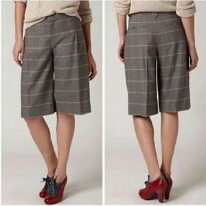 Anthropologie Cartonnier long gray plaid shorts